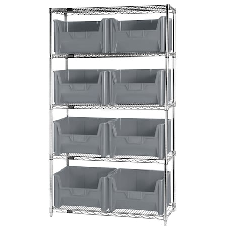 Quantum Storage Systems Giant Stack Container Wire Shelving Systems WR5-700GY
